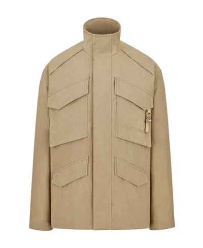 Dior Logo Parker Coat In Nude