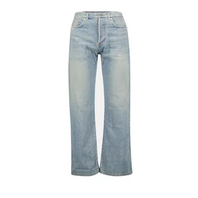 Dior Logo Patch Straight-leg Jeans In Blue