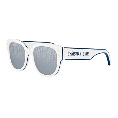 Dior Logo Pattern Mirror Lens Sunglasses In Orange