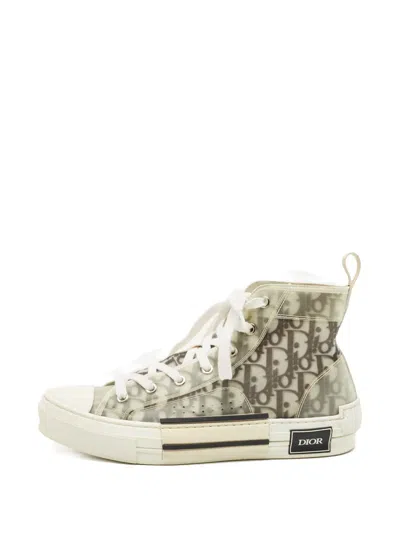 Pre-owned Dior Logo-pattern Sneakers In Gray