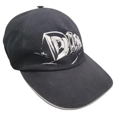 Pre-owned Dior Logo Print Black Cotton Baseball Cap - Size S
