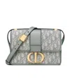 Dior Logo Print Montaigne Shoulder Bag In Gray
