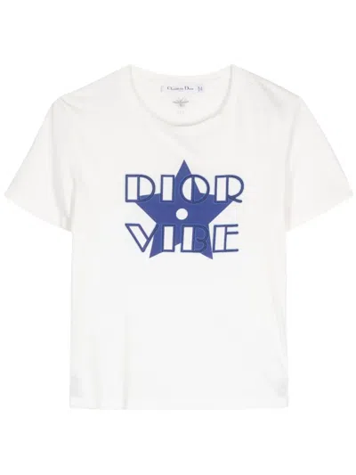 Pre-owned Dior Logo-print T-shirt In White