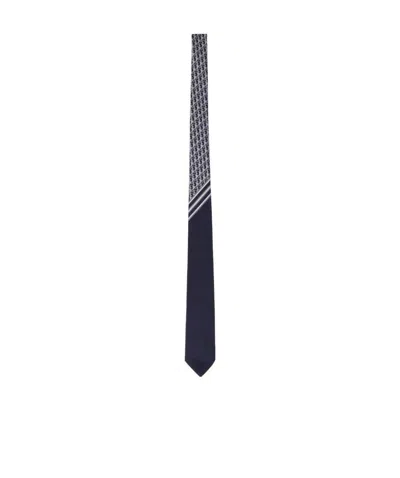 Dior Logo Printed Leisure Tie In Black