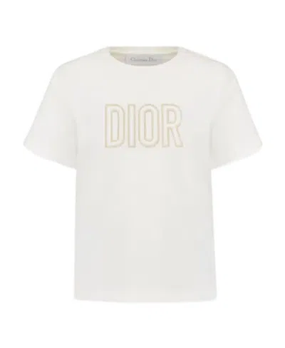 Dior Logo Round-neck T-shirt In White