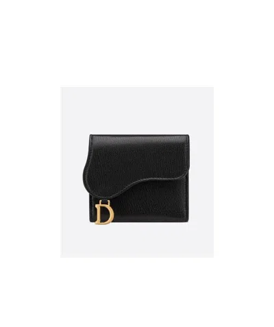 Dior Saddle Lotus Wallet In Black