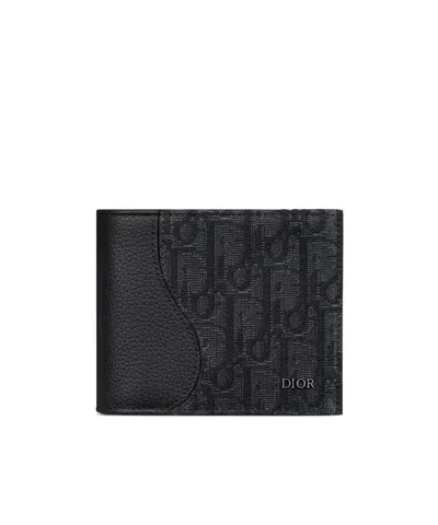Dior Saddle Compact Purse In Black