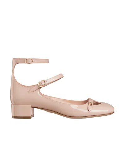 Dior Logo Shoes With Low Heels In Nude