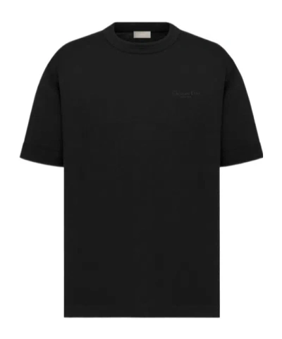 Dior Logo Short-sleeved T-shirt In Black