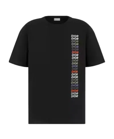 Dior Logo Short-sleeved T-shirt In Black