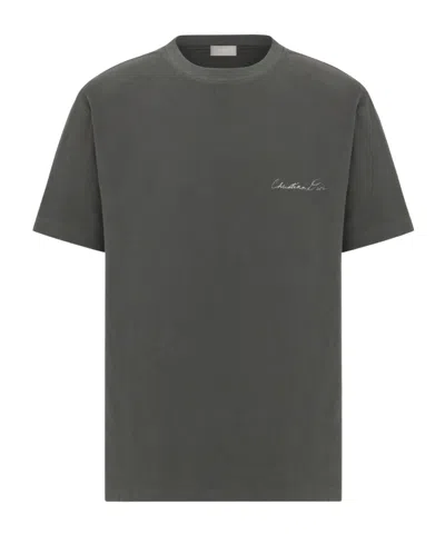 Dior Logo Short-sleeved T-shirt In Black