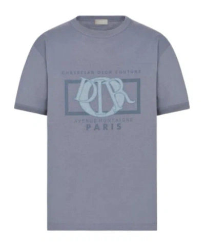 Dior Logo Short-sleeved T-shirt In Blue