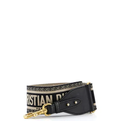 Dior Logo Shoulder Strap Embroidered Canvas Thin In Blue