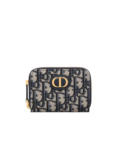 Dior Logo Small Wallet In Gray