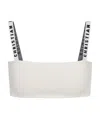 Dior Solid Color Bra Top With Logoed Straps In White