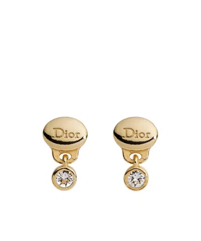Dior Logo Stud Drop Earrings In Gray