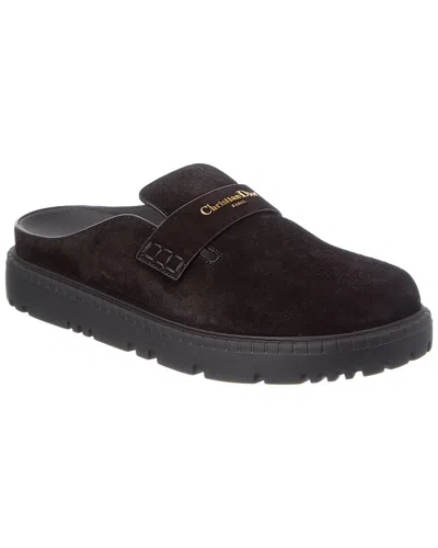 Dior Logo Suede Mule In Animal Print