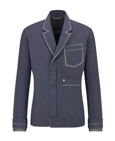 Dior Logo Suit Jacket In Blue