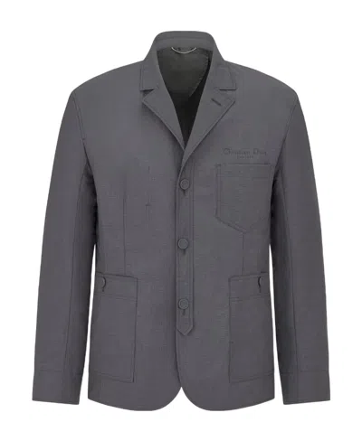 Dior Logo Suit Jacket In Gray