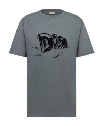 Dior Logo T-shirt In Gray
