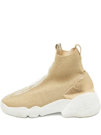Pre-owned Dior Logo-tape Sneakers In Gold