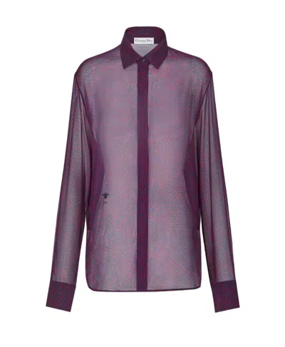 Dior Logo Transparent Shirt In Purple