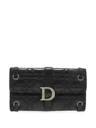 Pre-owned Dior Logo Wallet In Black