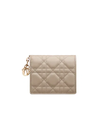 Dior Logo Wallet In Nude