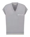 Dior Logo Wool Vest In Gray