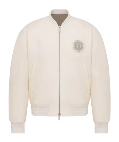 Dior Logo Zipper Casual Jacket In White