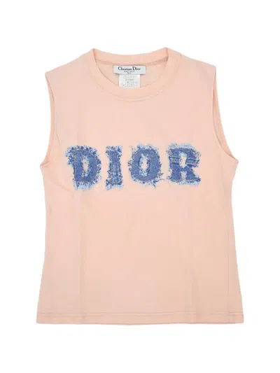 Pre-owned Dior Logo-appliqué Sleeveless Top In Pink