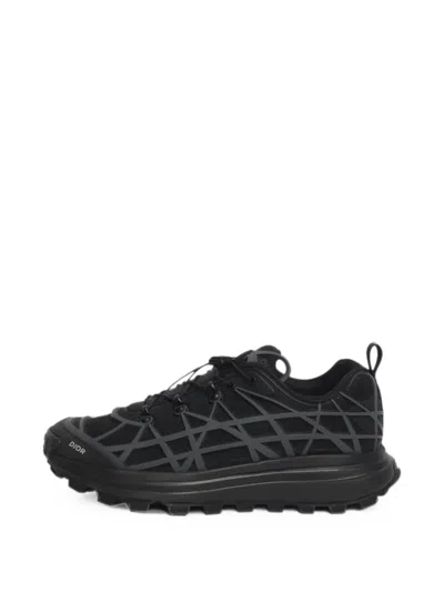 Pre-owned Dior Logo-detail Lace-up Sneakers In Black