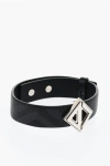 Dior Logoed Leather Bracelet With Diamonds Logo