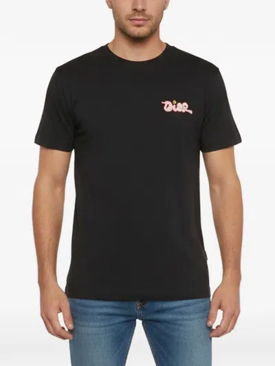 Pre-owned Dior Logo-embroidered Crew-neck T-shirt In Black