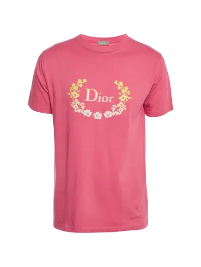 Pre-owned Dior Logo-embroidered T-shirt In Pink