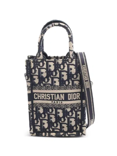 Pre-owned Dior Logo-pattern Tote Bag In Blue