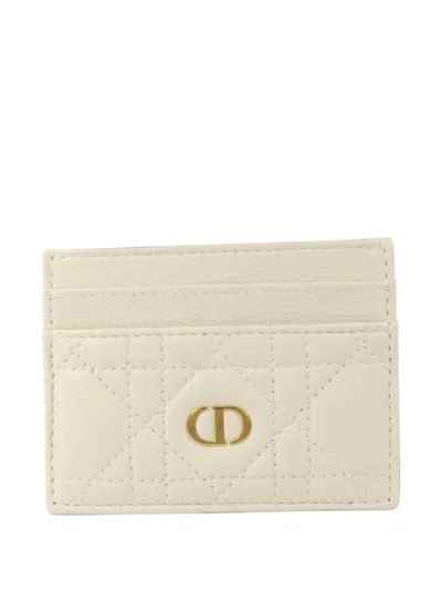 Pre-owned Dior Logo-plaque Card Case In Neutrals