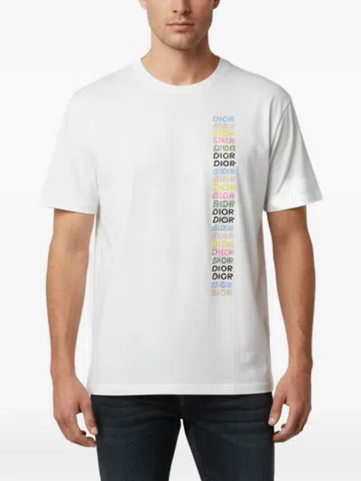 Pre-owned Dior Logo-print Crew-neck T-shirt In White