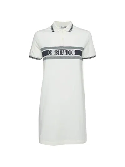 Pre-owned Dior Logo-print Piqué Polo T-shirt In White