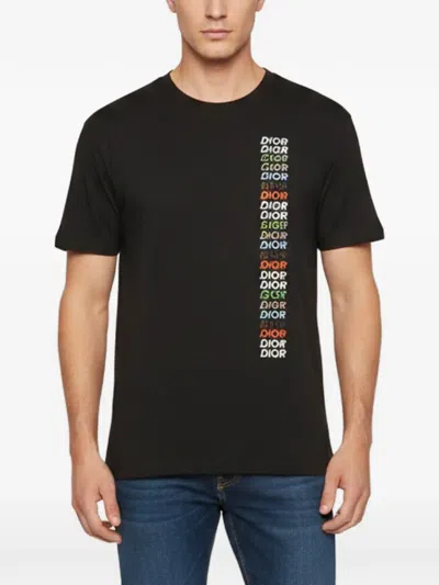 Pre-owned Dior Logo-print T-shirt In Black
