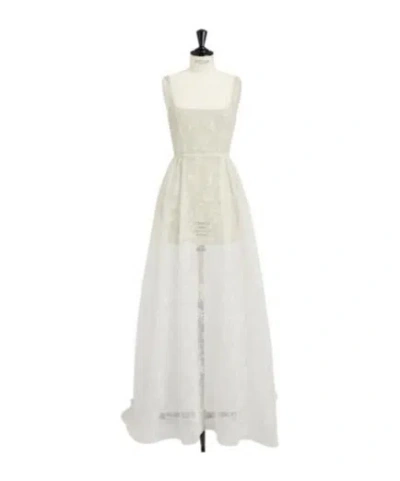 Dior Long Belted Dress In White