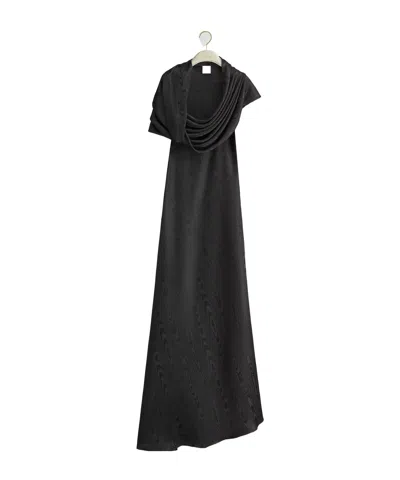 Dior Long Draped Dress In Black