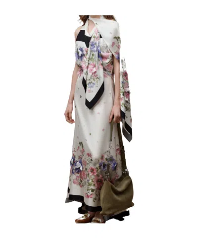 Dior Long Draped Dress In Gray