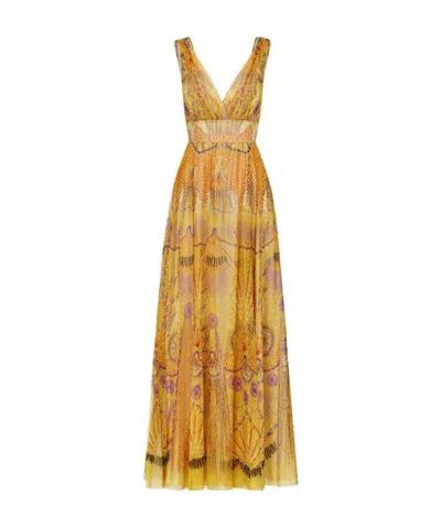 Dior Long Dress In Yellow