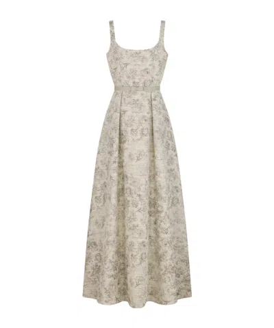 Dior Long Flared Dress In Gray