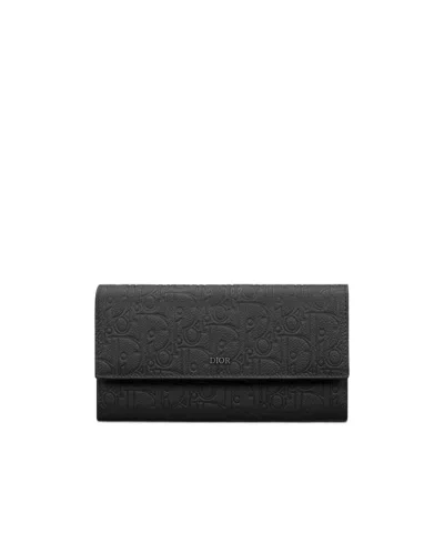 Dior Long Flip Wallet In Black