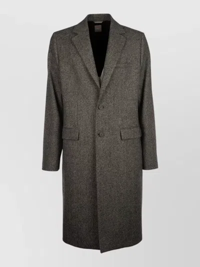 Dior Long Jacket Notch Lapel Back Vent Pockets In Gray