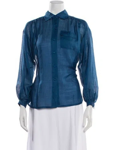 Pre-owned Dior Long Sleeve Blouse In Blue