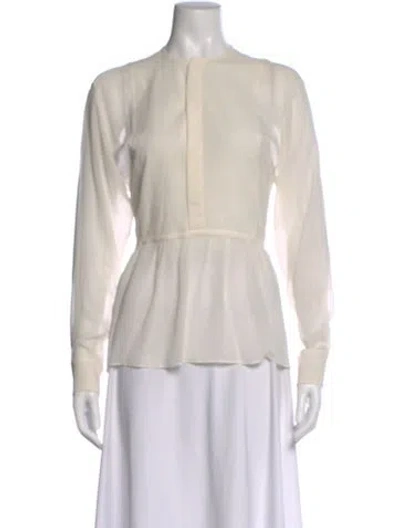 Pre-owned Dior Long Sleeve Blouse In Neutral