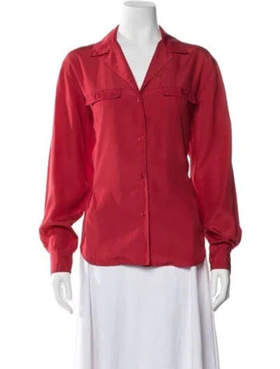 Pre-owned Dior Long Sleeve Blouse In Red